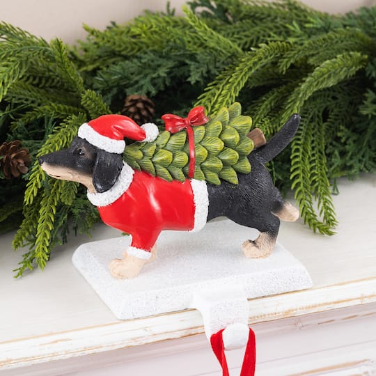 Glitzhome® Set of 2 Resin Dachshund Stocking Holders